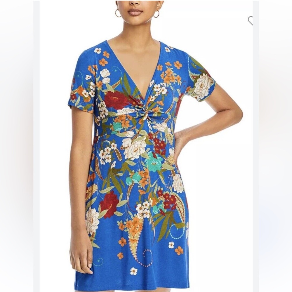 Johnny Was tee bee twist Floral front swing Dress L